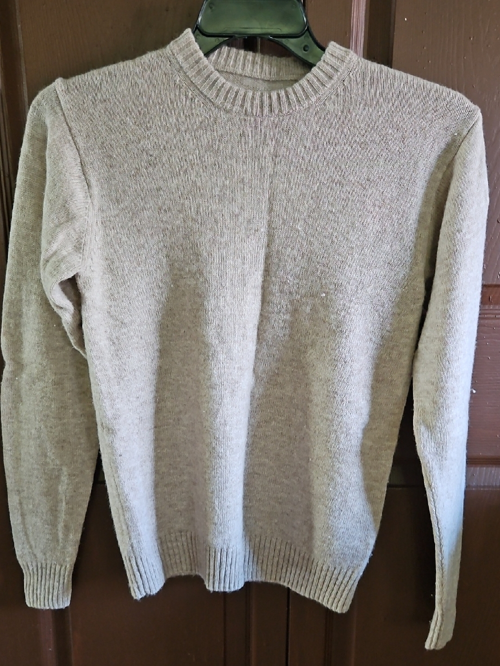 Muji Wool Crewneck Sweater in Beige Taupe